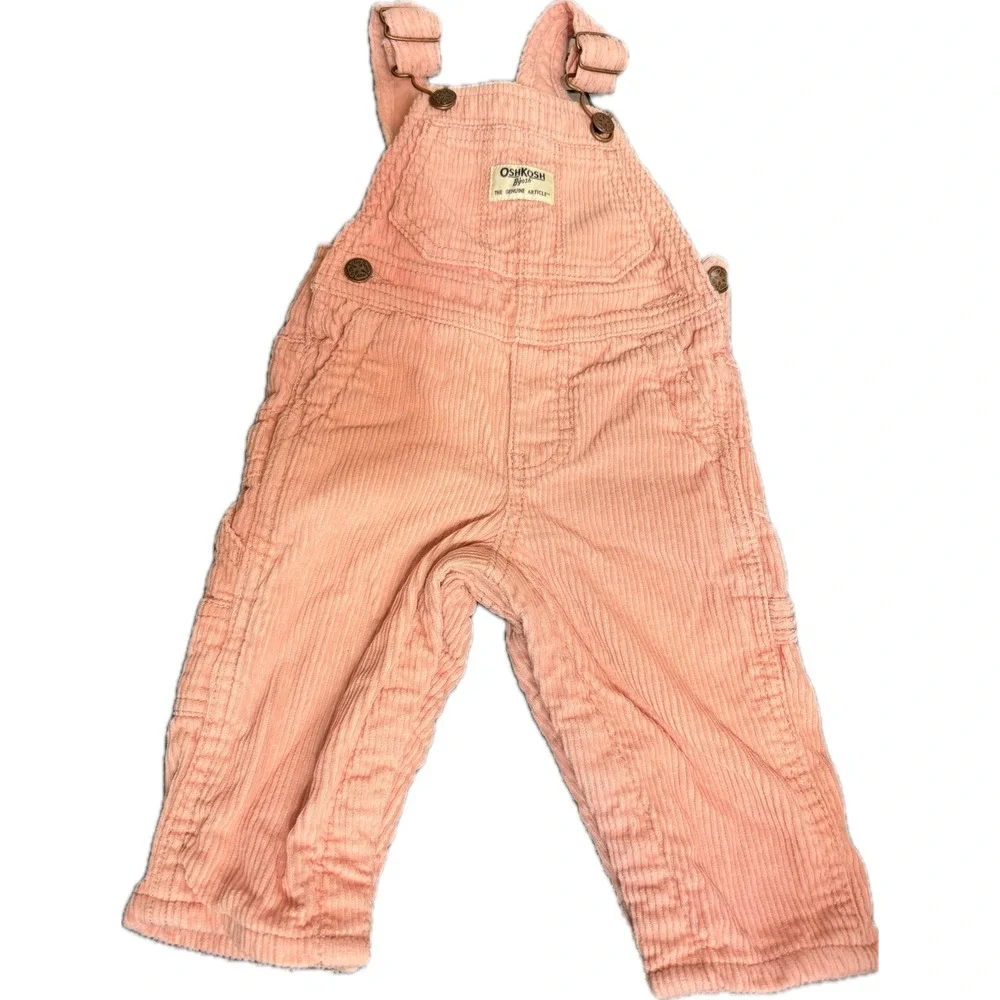OshKosh Bgosh Pink Corduroy Overalls Baby Girls 6M